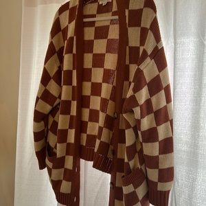 American eagle checkered cardigan